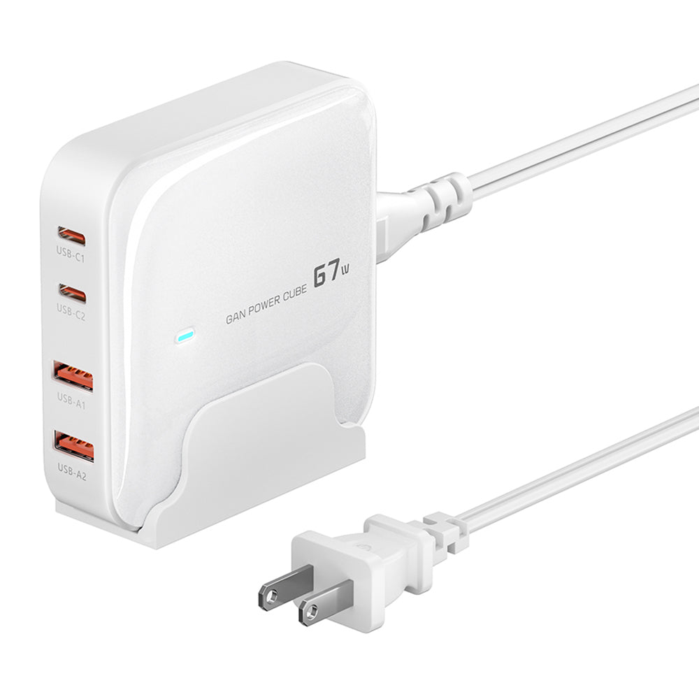 TOOCKI 2 Type-C + 2 USB-A PD 67W Fast Charging Adapter GaN Desktop Charger TOOCKI 2 Type-C + 2 USB-A PD 67W Fast Charging Adapter GaN Desktop Charger